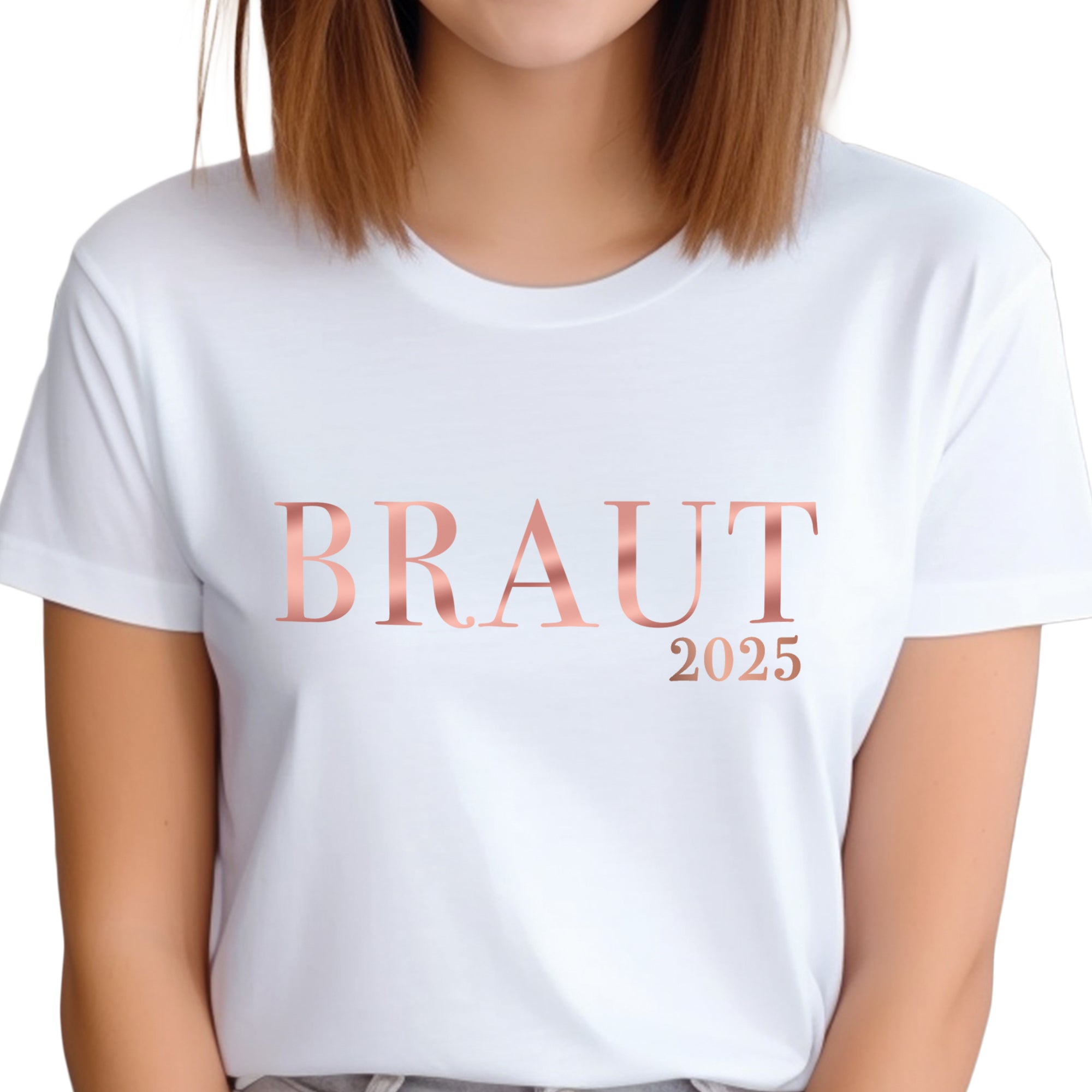 Braut im Serifenschriftart, T-Shirt weiß
