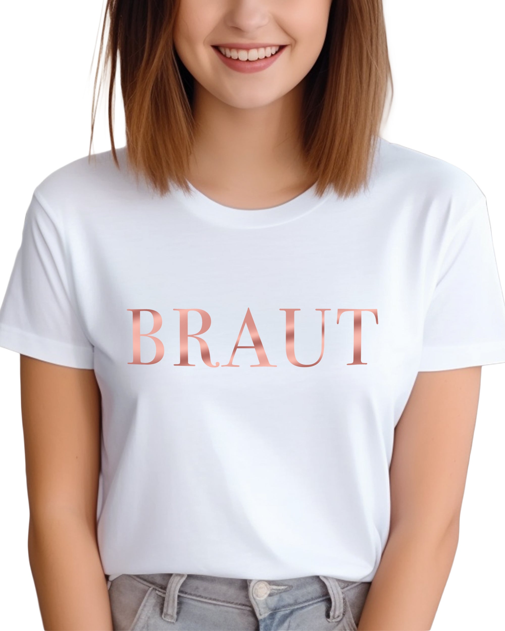 Braut im Serifenschriftart, T-Shirt weiß