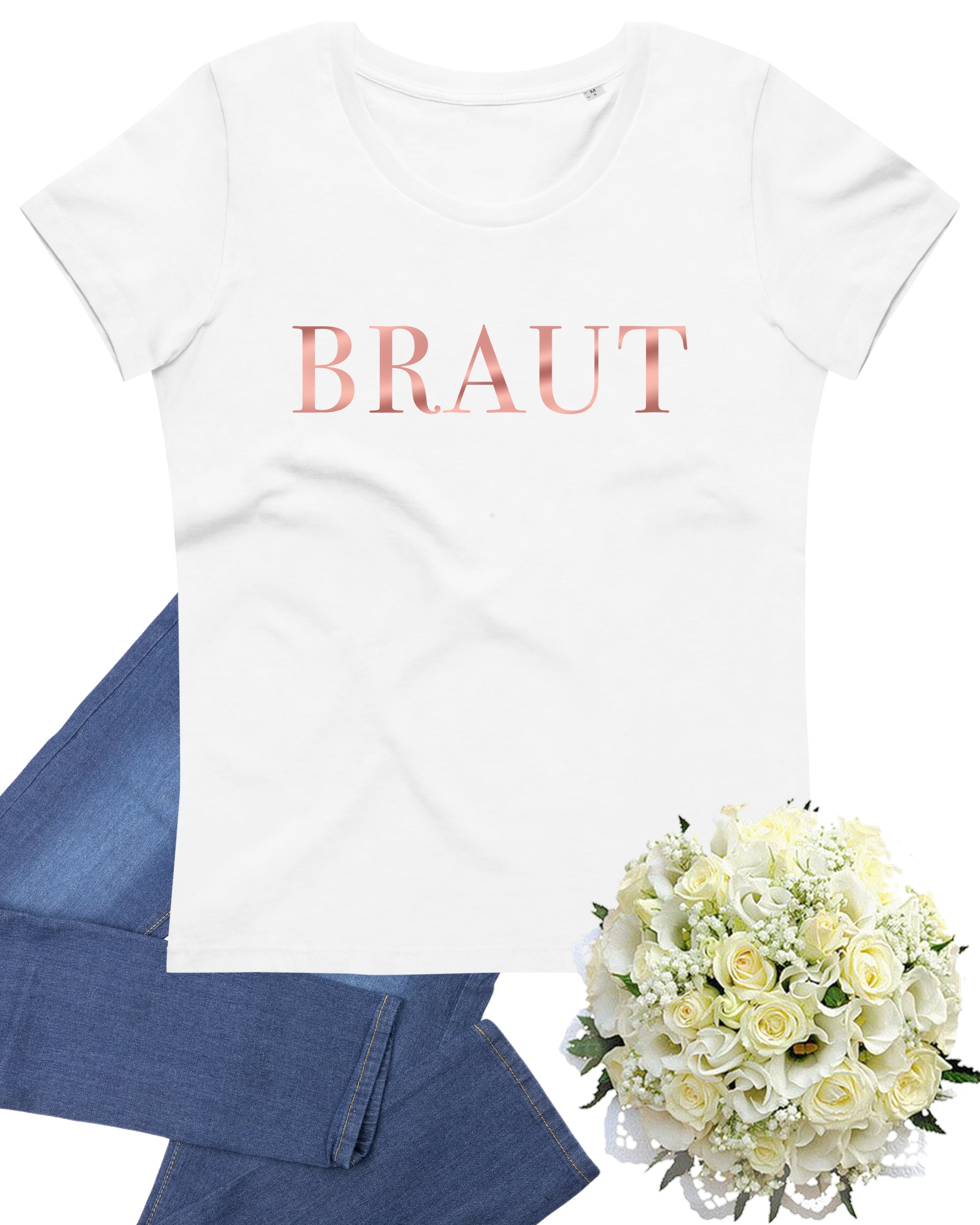 Braut im Serifenschriftart, T-Shirt weiß