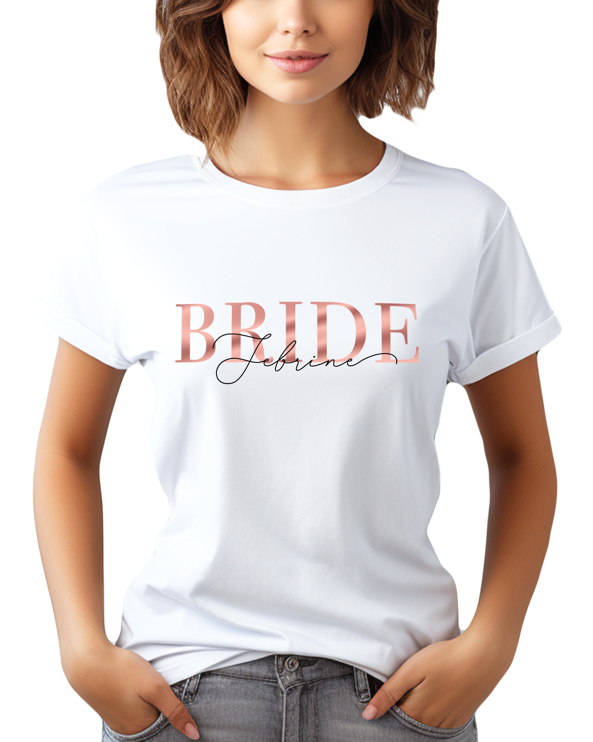 Bride Serife T-Shirt weiß mit Namen