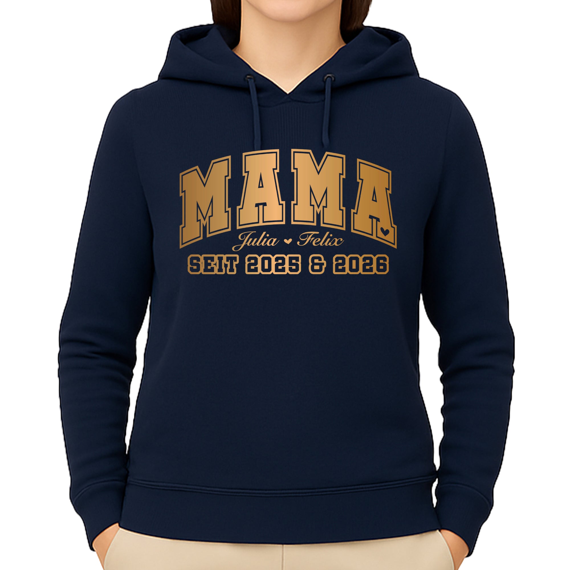 League Mama / Mom Pullover – mit/ohne Kapuze, Seitentaschen oder Kängurutasche - Navyblau
