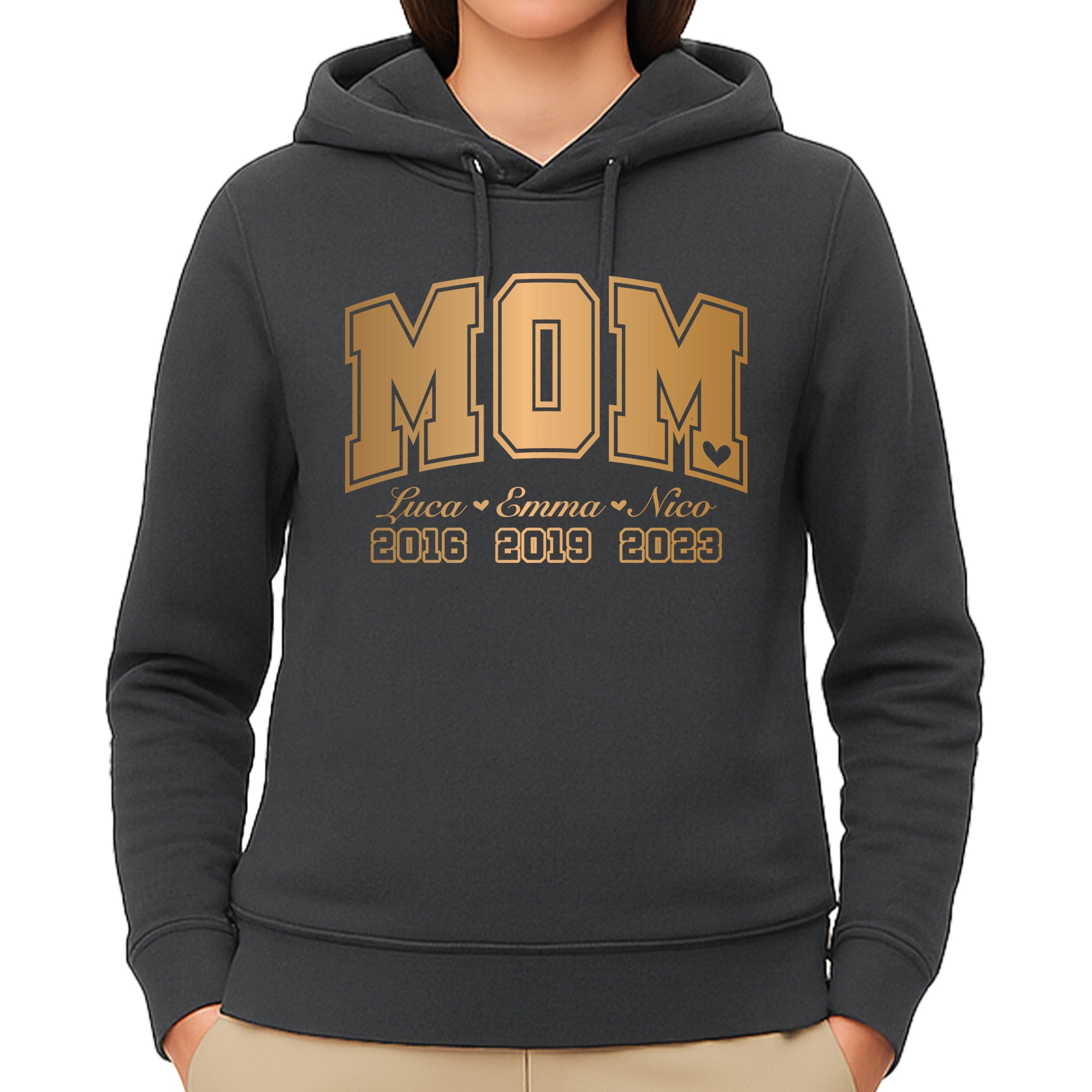 League Mama / Mom Pullover – mit/ohne Kapuze, Seitentaschen oder Kängurutasche - Dunkelgrau