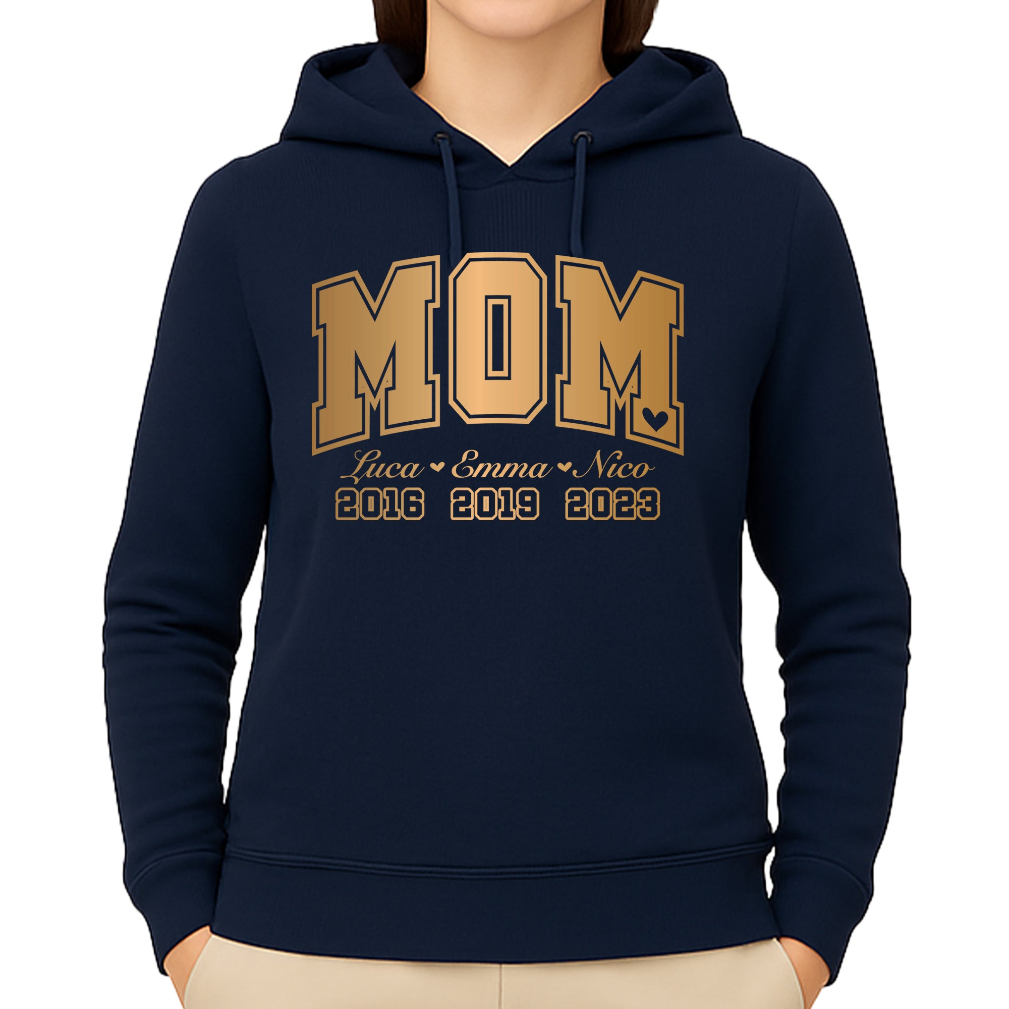 League Mama / Mom Pullover – mit/ohne Kapuze, Seitentaschen oder Kängurutasche - Navyblau