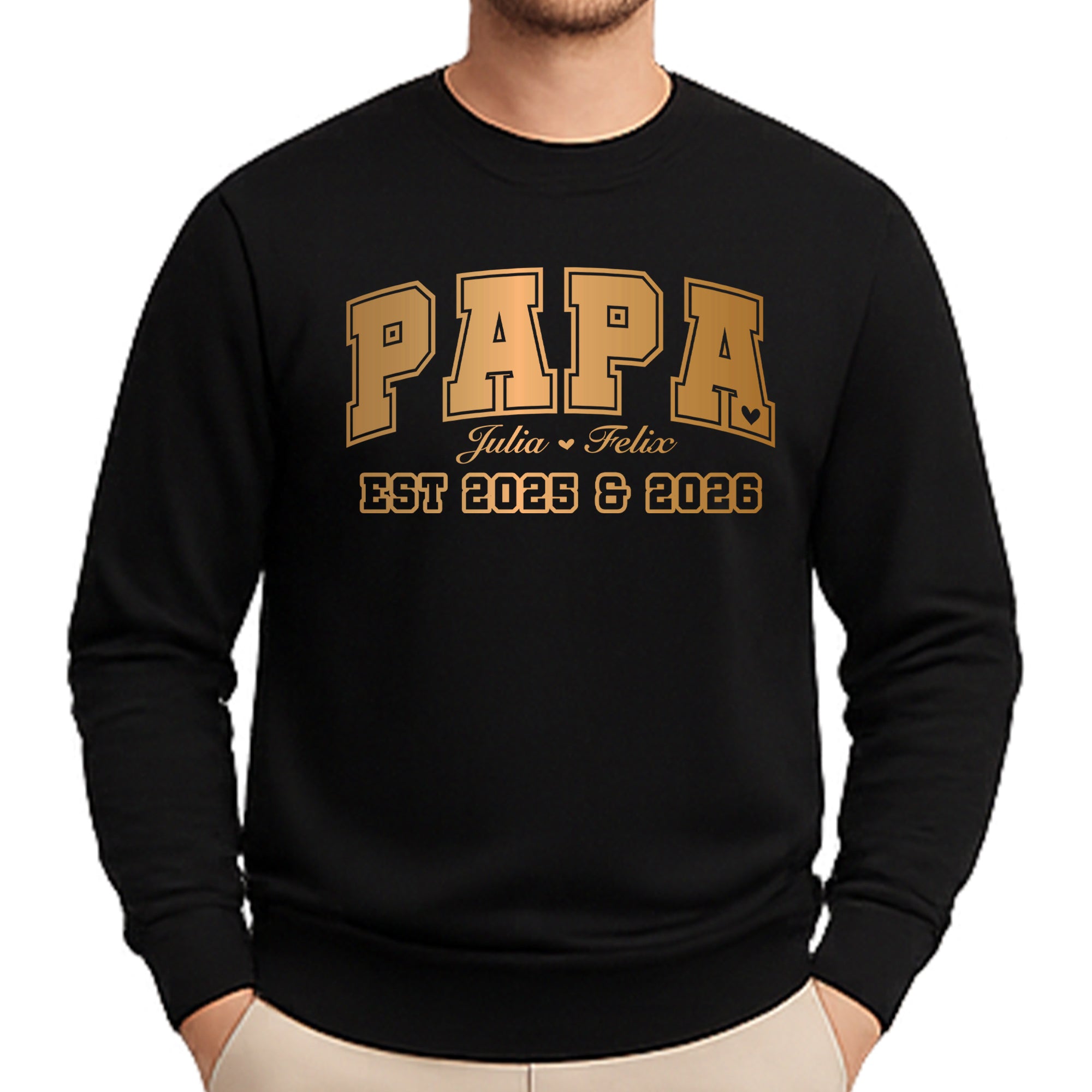 League Papa Pullover – mit/ohne Kapuze, Seitentaschen oder Kängurutasche - Schwarz