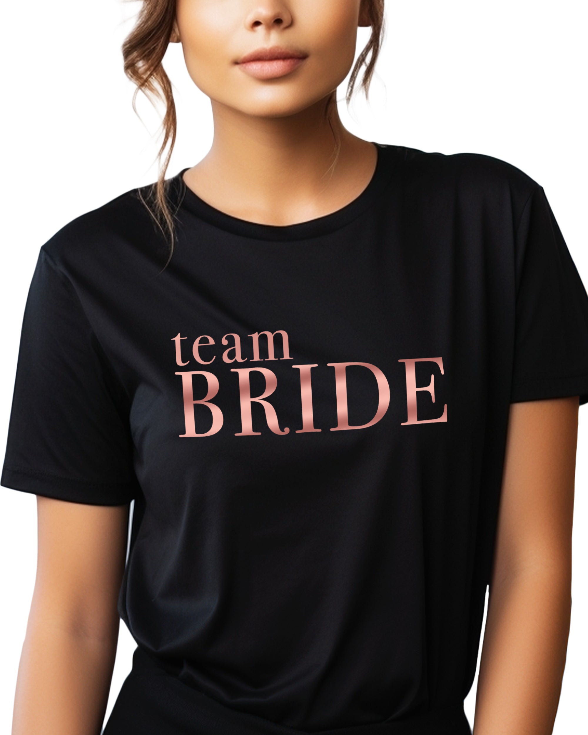 Team Bride Serife T-Shirt schwarz
